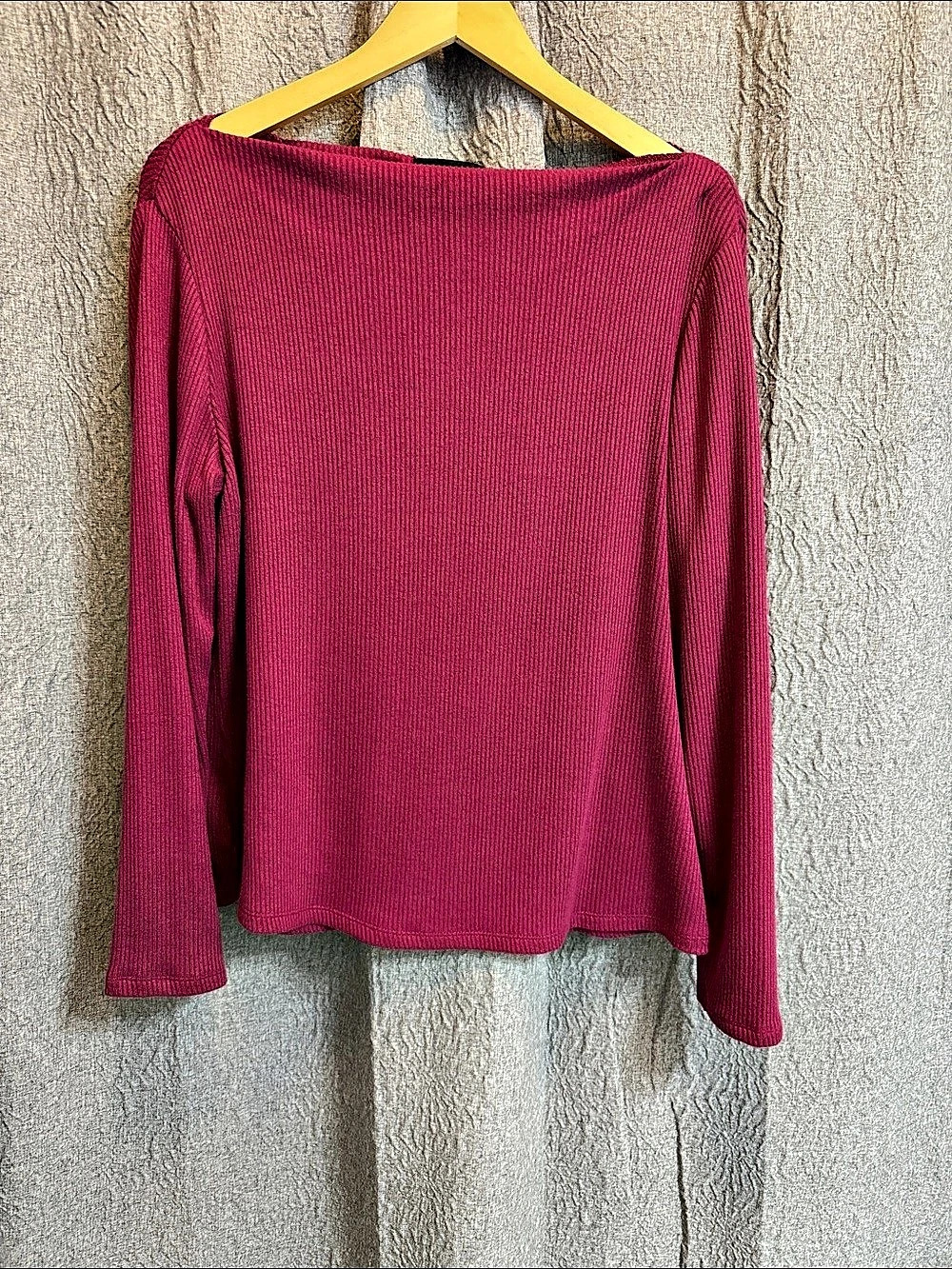 Banana Republic Ribbed Boat-Neck Top Pink XL